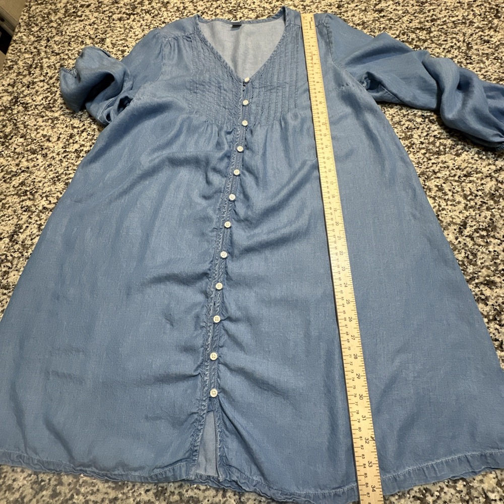 Old Navy Women's Chambray‎ Denim Button Front Midi Dress Size Medium - Picture 8 of 10